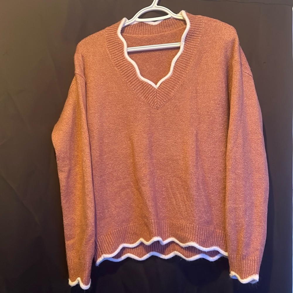 Pink and White Soft Sweater